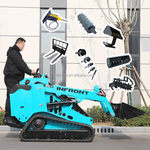 Infront 450 Mini chargeuse compacte télécommandée Mini-tracteur multifonctionnel Mini chargeuse à chenilles Skid Steer à vendre - Product Image 5