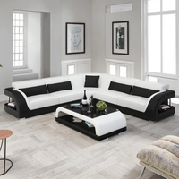 Ensemble de canapé sectionnel en cuir moderne en forme de L de haute qualité en cuir véritable pour meubles de salon à la maison