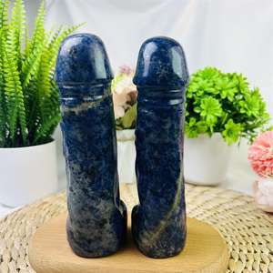 Heißer Verkauf Natürlicher Edelstein Blauer Sodalith Kristall Penis Massagestab Yoni Heilungs-<span class=keywords><strong>Dildo</strong></span> als Geschenk für Frauen - Product Image 3