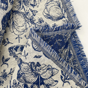 Tissu jacquard brodé en coton teint sur mesure avec des motifs de papillons et de fleurs, design chinois, pour la décoration de la maison - Product Image 2