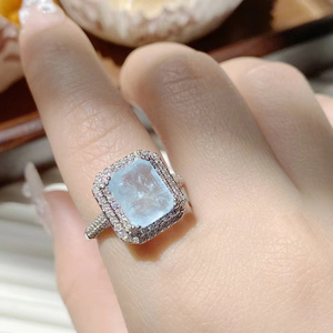 Bagues pour femmes bijoux de mode cuivre plaqué <span class=keywords><strong>or</strong></span> <span class=keywords><strong>18</strong></span> <span class=keywords><strong>carats</strong></span> bague saphir bleu réglable bleu - Product Image 5