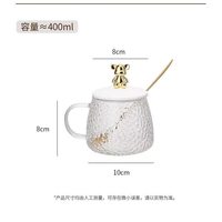 Nouvel Arrivage : Tasse à couvercle ours, Bouteille d'eau en verre, Tasse à café, Tasse à thé et jus, Vaisselle en verre avec cuillère, Articles cadeaux