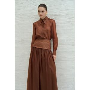 Blouses pour femmes très vendues, luxe ODM TELLA INTRECCIATO BLOUSE, col rabattu, débardeur formel, blouses longues pour femmes - Product Image 3