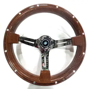 350MM 14Inch Auto Classic Nardi Steering Wheel Universal Racing Steering Wheel With Chrome Spoke Rivet ABS ND