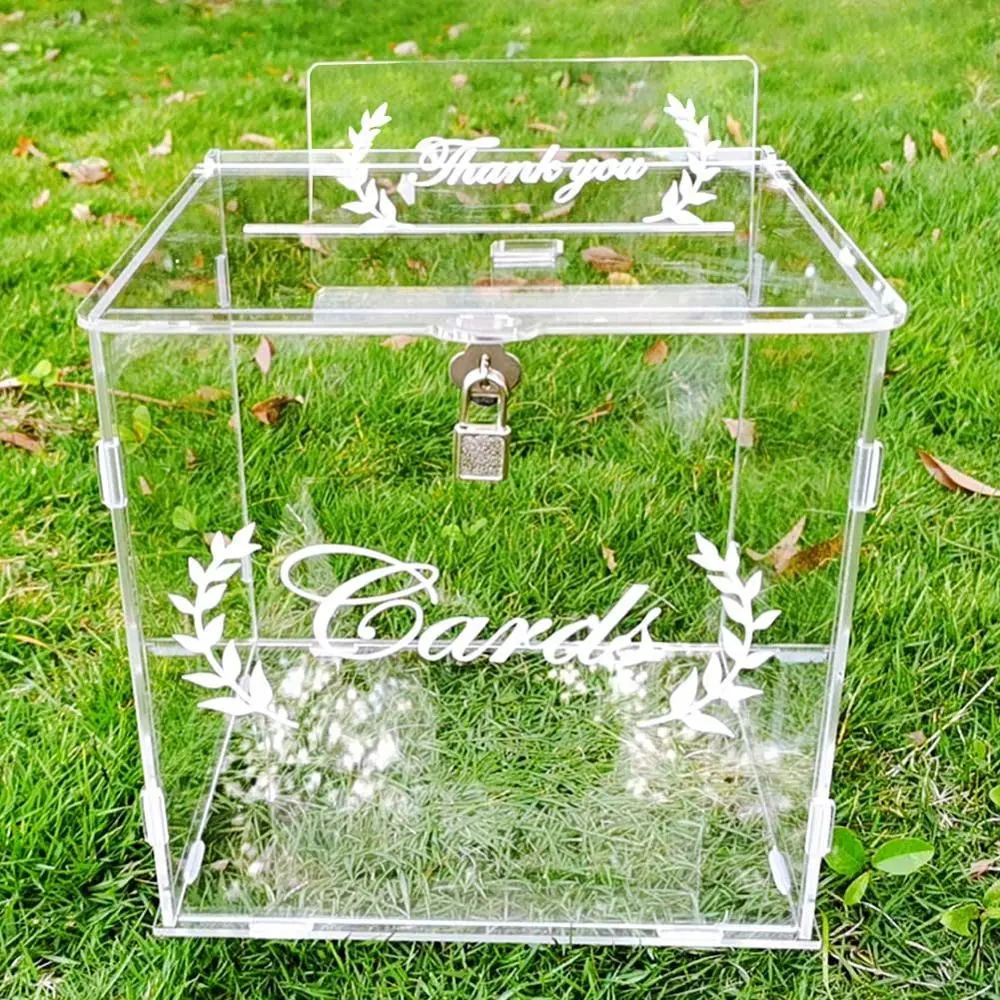 Boîte à cartes innovants transparente en acrylique, pour mariage, décorations d'anniversaire, Baby Shower
