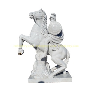 Sculpture Sur <span class=keywords><strong>pierre</strong></span> Marbre <span class=keywords><strong>Mythologie</strong></span> Statue Équitation Cheval Volant - Product Image 3