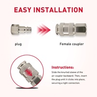 Konektor Nikel Plating Quick Release Coupler 1/4" Ulir BSP Betina, Konektor Suku Cadang Pneumatik Industri untuk Peralatan Saluran Kompresor Udara
