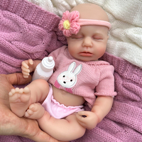 Adorable poupée reborn en silicone de 12 pouces, yeux fermés, expressions multiples, compagnon pour personnes âgées, utilisation thérapeutique, vente en gros