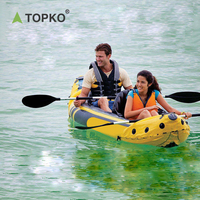 TOPKO — Kayak pliable en plastique Double de type bateau de pêche, accessoire d'extérieur
