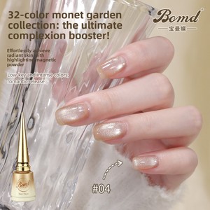 Vernis à ongles gel effet œil de chat Monet Garden 32 couleurs, brillant cristallin, perles de verre transparentes, imperméable, sans rinçage, ultra-brillant pour nail art - Product Image 2