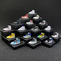 New Mini 3D~AIR JORDAN MAG~sneaker shoe keychain White/Grey/Lt. Blue