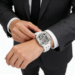 Wholesale Men Watches Luxury Brand <b>Automatic</b> Mechanical Watch Silicone Strap Sports Wristwatch Waterproof Clock Male Gift - Product Image 5