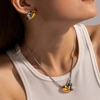 Aretas bijoux exagérés 2024 or métal mode boucles d'oreilles en acier inoxydable pêche forme de coeur plaqué or amour coeur boucles d'oreilles