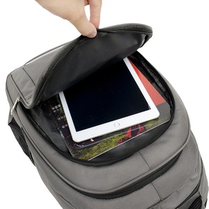 Laptop <b>Backpack</b> Large Capacity Business Travel Men's Shoulder Bag Solid Color Interior Laptop <b>Compartment</b> - Product Image 2