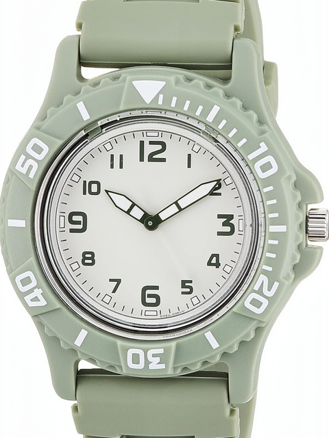 Men's Analog Solar Watch 43mm Dial 10 ATM Water Resistant with Acrylic Band E02A-005VK Green