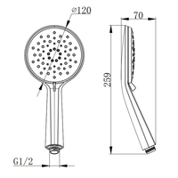 5 pouces carré chromé pluie robinet de douche économie d'eau 3 fonctions portable Design moderne pommeaux de douche sortie d'eau unique
