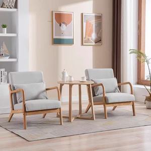 Chaises en bois nordiques pour salle à manger, fauteuils vintage pour café intérieur, chaises de loisirs en lin, chaise en bois pas chère - Product Image 3