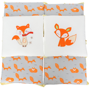 Réglable respirant petit renard motif imprimé Nouveau-Né crèche de bébé de lit tapis oreiller plaquettes ensemble - Product Image 2
