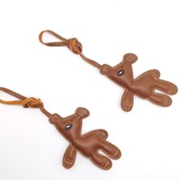 Dessin animé ours sac pendentif mignon porte-clés en cuir pour sac à dos porte-clés léger pour les Couples