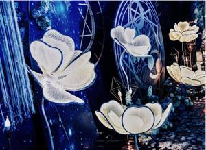 Lámpara de Pie de Acero Inoxidable LANJO con Flores Luminosas LED, Moderna, Elegante, Romántica, Decorativa para Bodas e Iluminación de Escenarios - Product Image 5