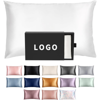 Masque pour les yeux en soie avec logo brodé imprimé personnalisé Chouchou Taie d'oreiller en soie 100% Pure Mulberry Silk Pillowcase Set