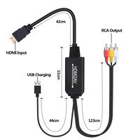 HDMI AV 3RCA CVBs RCA dönüştürücü kablosu Video ses adaptörü destekler NTSC, PC, dizüstü bilgisayar, HDTV, DVD, VHC VCR