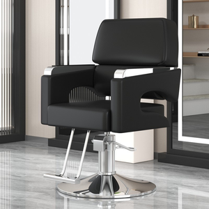 Fauteuil de Barbier Professionnel Z Factory en Cuir PU Noir et Or, Pivotant à 360 Degrés, Inclinable et Réglable en Hauteur, Idéal pour Salon de Coiffure et Usage Domestique - Product Image 1