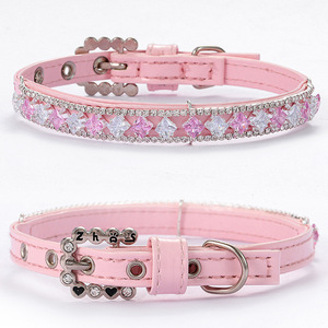 Collier pour animaux de compagnie de petite et moyenne taille avec décoration en dentelle rose collier de chat à motif solide et accessoires de collier en plastique - Product Image 3