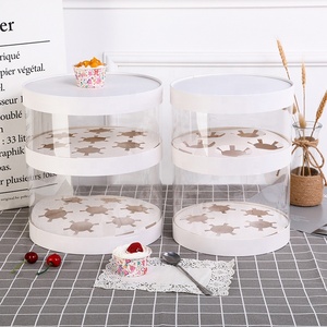 Boîte d'emballage de gâteau en carton blanc de qualité alimentaire boîte de Bouquet de Cupcake transparent à Double couche avec poignées - Product Image 3