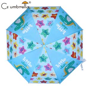 Payung Anak YS-6016 Lurus POE 19 inci Motif Dinosaurus Lucu Warna Senada Gagang J dengan Peluit Payung POE untuk Anak-Anak - Product Image 3