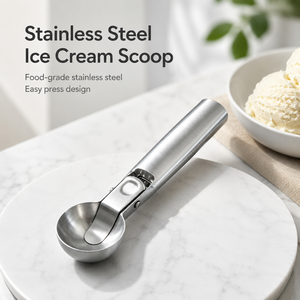 Cuchara para Helado Solidus Ecológica y Minimalista de Acero Inoxidable Chapado en Oro con Mango Largo para Yogurt Congelado, Gelatos y Sundaes - Product Image 6