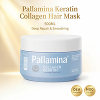 Masker Rambut Keratin Pallamina Profesional Kolagen Perawatan Perbaikan Rambut Rusak Kondisioner Mendalam 500ML Grosir OEM ODM