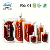 Pochette Doypack personnalisée en plastique alimentaire avec bec verseur, réutilisable, pour emballage de boissons, jus, yaourts
