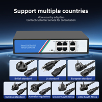 Switch Gigabit PoE No Administrado de 4+2 Puertos, 10/100/1000Mbps, 12Gbps, de Escritorio, Plug and Play, para Cámaras IP, Seguridad Doméstica, en Stock