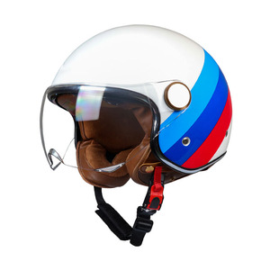 Tùy Chỉnh Retro Cổ Điển Nửa Mở Mặt Xe Máy Mũ Bảo Hiểm Cho Nam Giới Và Phụ Nữ Hiện Đại Sợi Thủy Tinh Vỏ Nửa Mũ Bảo Hiểm - Product Image 2