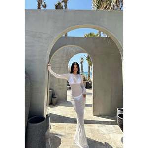 Robe de plage en tulle blanc Eliza, chic, pour couvrir le maillot de bain - Product Image 6