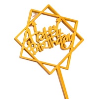 Lot de 10 décorations de gâteau en acrylique avec lettres anglaises « Happy Birthday », style minimaliste, pour la pâtisserie