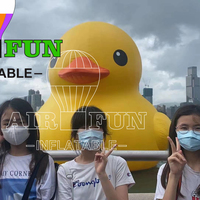 Airfun personnalisé gonflable drôle d'eau gros jouets piscine énorme bouée gonflable canard jaune