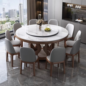 <span class=keywords><strong>Mesa</strong></span> de Comedor y <span class=keywords><strong>Sillas</strong></span> de Madera Maciza, <span class=keywords><strong>Mesa</strong></span> Redonda Pequeña para el Hogar <span class=keywords><strong>con</strong></span> Plato Giratorio, Apta para Hoteles - Product Image 3