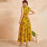Aschulman – robes longues à imprimé Floral pour femmes, élégantes, coupe ajustée, sans manches, décontractées, fournisseur de robes Maxi pour dames