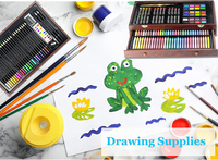 XinyiArt Vente en gros 140 pièces de matériel artistique en bois pour enfants, ensembles de peinture, boîte de luxe, art comme cadeau pour les enfants, ensemble de peinture artistique