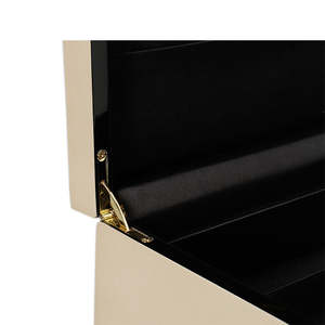 Caja de Madera de Fibra de Densidad Media Lacada en Negro, Hecha a Mano, de Alta Gama, con Cierre Plateado y Tapa Magnética Rectangular para Joyería - Product Image 5