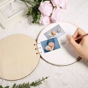 Baby Baptism Symbol Message <b>Book</b> Rainbow Memory <b>Book</b> Wooden Booklet Baby Birthday Decorations - Product Image 2