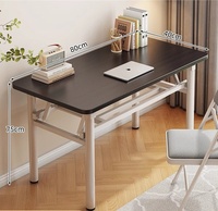 Escritorio Plegable Compacto para Espacios Pequeños de Oficina en Casa, Mesa de Estudio Rectangular Moderna con Estructura de Acero Resistente