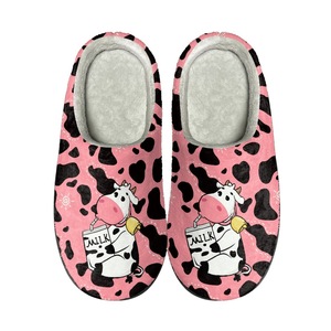 Mode hiver mignon dessin animé <span class=keywords><strong>chien</strong></span> motif imprimé coton pantoufles personnalisé hommes et femmes flanelle couple maison pantoufles - Product Image 3