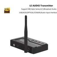 LE Audio Bluetooth 5.4 Audio-Sender für TV-Kopfhörer mit Aptx Verlustfreiem Auracast LC3 für Gaming, Fernsehen und Musikgenuss