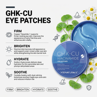 OEM ODM GHK-CU Niacinamide Eye Patches Under Eye Mask Reduce Dark Circles Puffy Eyes Undereye Bags Wrinkles Gel Gifts for Women