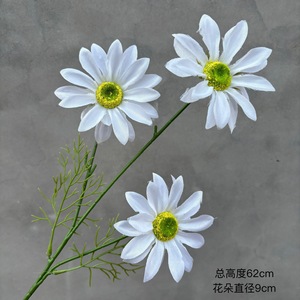 Fleurs artificielles en soie Pingping, 3 têtes, marguerites d'été, décorations de plafond pour mariage - Product Image 2