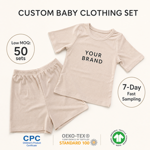 Produttori Personalizzati di Abbigliamento per Bambini, Set Estivo di 2 Pezzi per Bambini da 1 a 3 Anni - Product Image 1