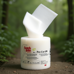 Rotolo pretagliato Scotch-Brite 690 bianco da 4 m per la pulizia di superfici delicate - Product Image 3